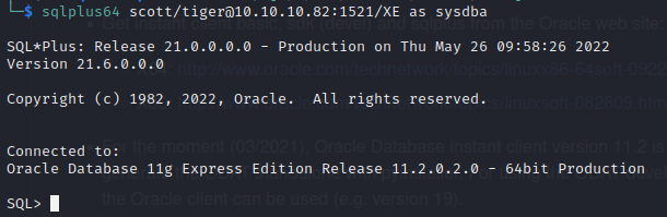 Conexión con cliente Oracle
